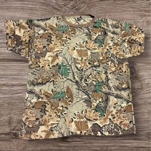 VTG 80s 90s Ace Sportswear Camouflage Pocket T Shirt Adult XL Multicolor USA